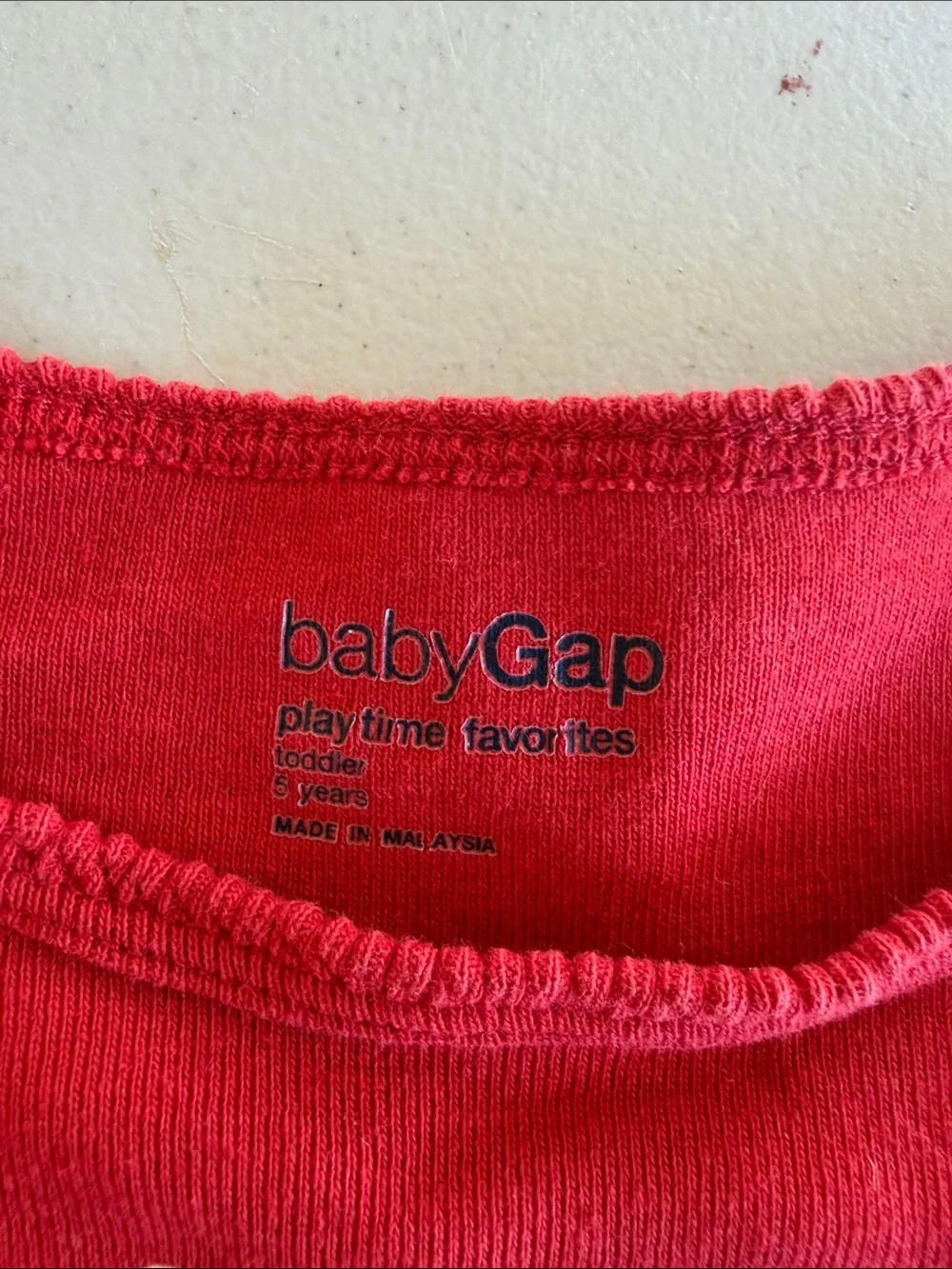 BabyGAP Red Long Sleeve Top with Ballerina Monkey Graphic